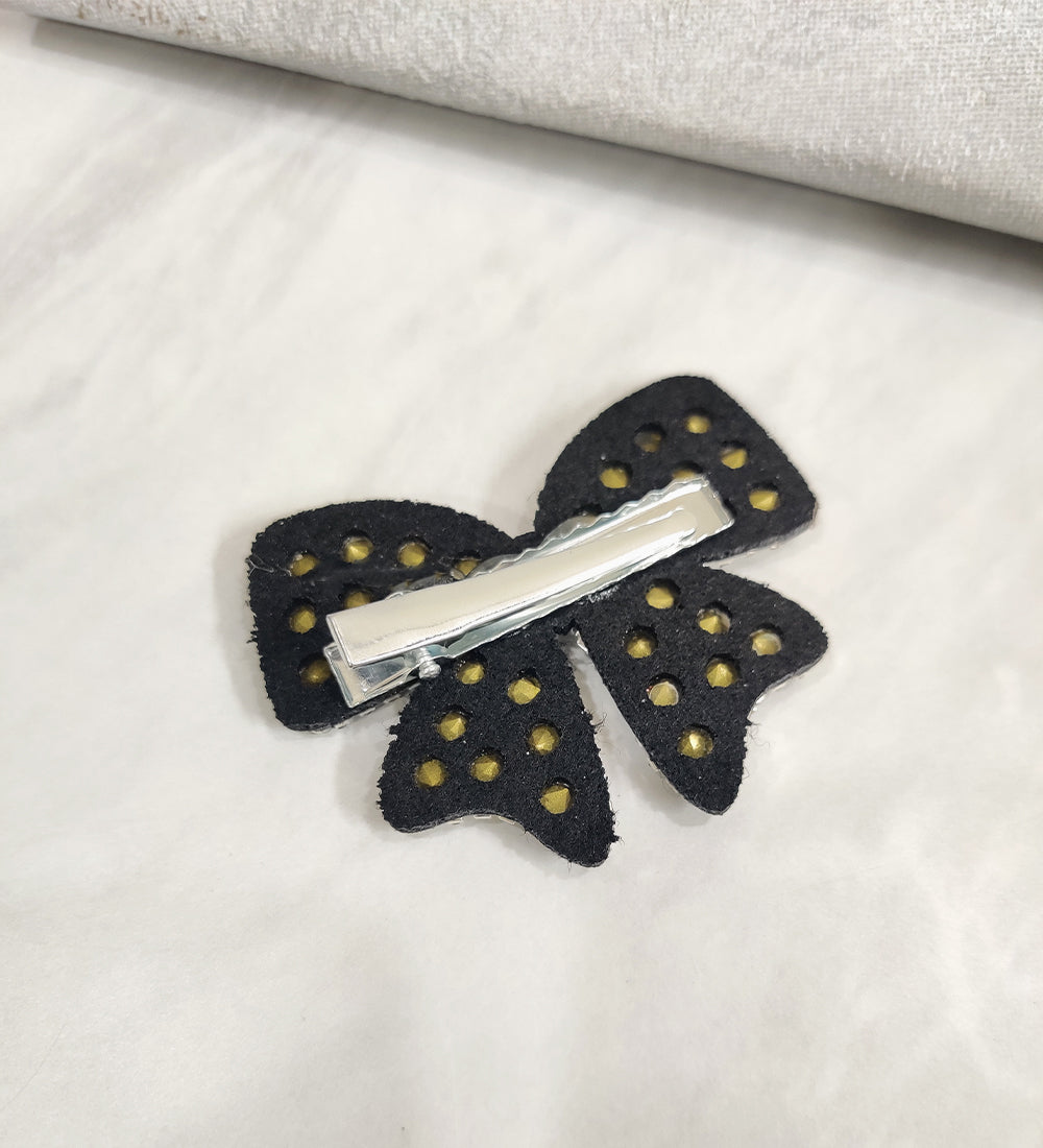 Multicolour Stone Small Bow Hair Clip