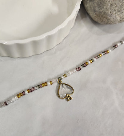 Heart Charm Beaded Bracelet