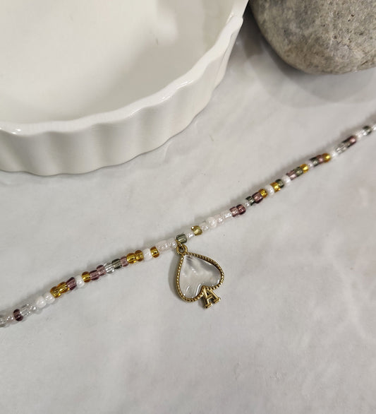 Heart Charm Beaded Bracelet