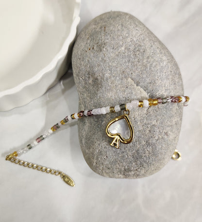 Heart Charm Beaded Bracelet