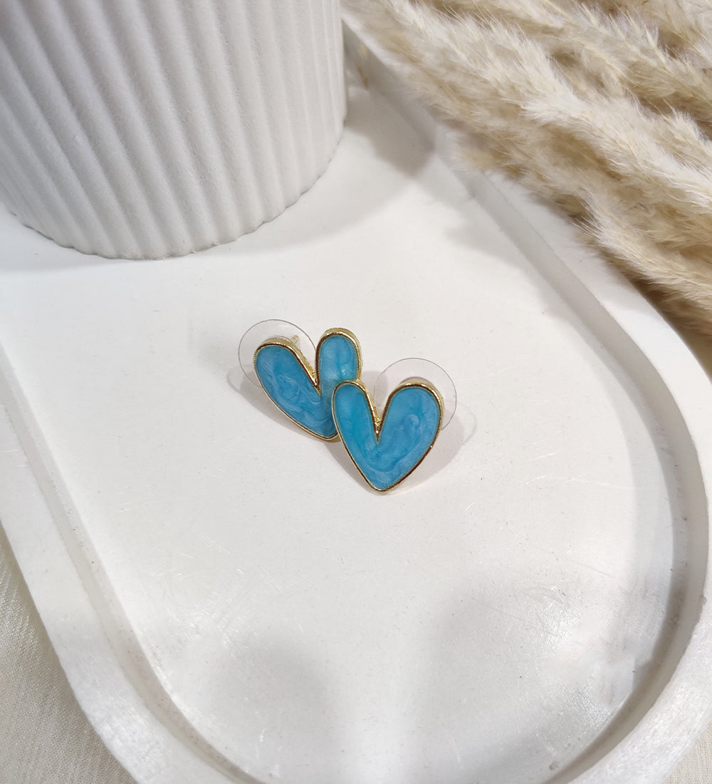 Blue Heart Earrings