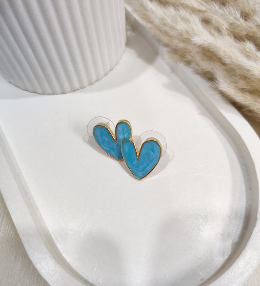Blue Heart Earrings