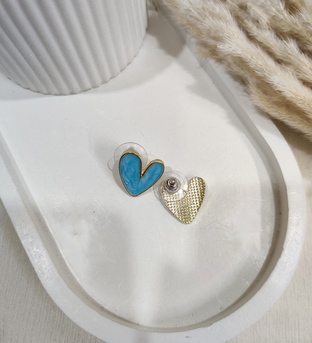Blue Heart Earrings