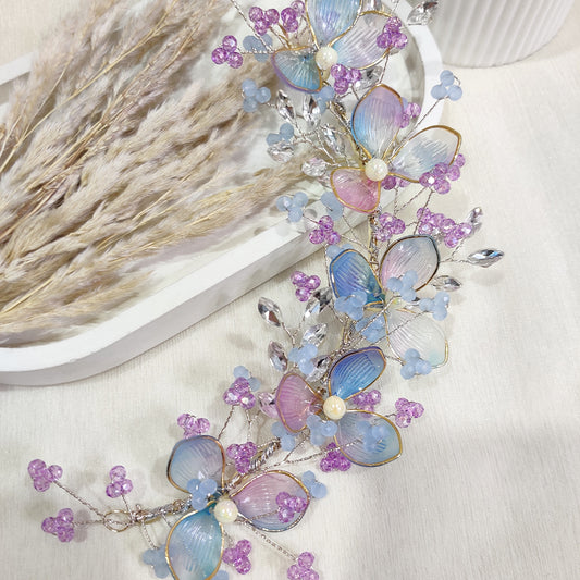 Lilac Bloom Pearl Hair Vine