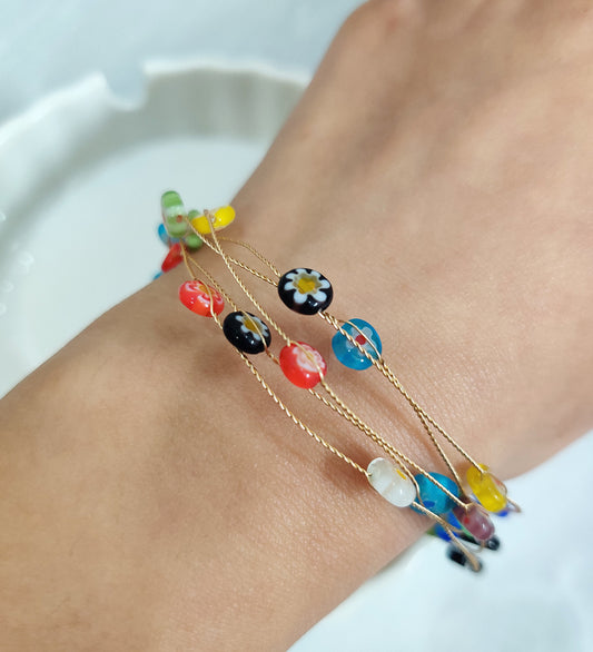 Multi Colour Flower Bracelet