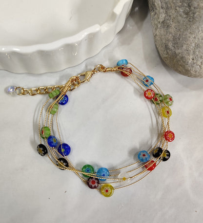 Multi Colour Flower Bracelet