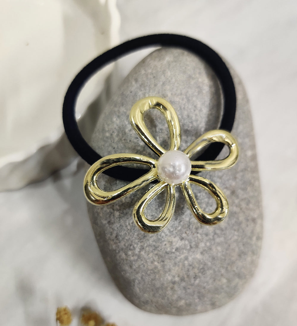 Floral Pearl Shaped Stainless Steel Rubber Band