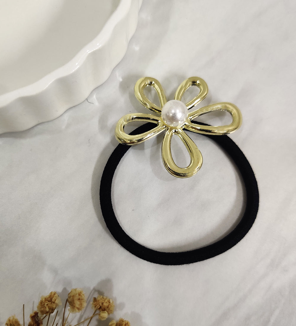 Floral Pearl Shaped Stainless Steel Rubber Band