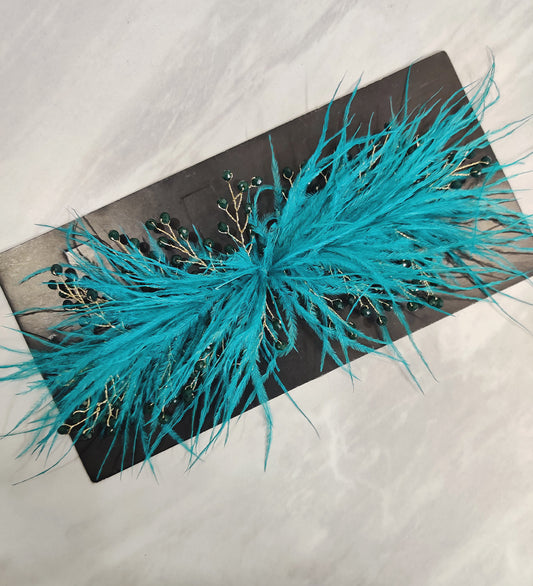 Turquoise Feather Hair Vein