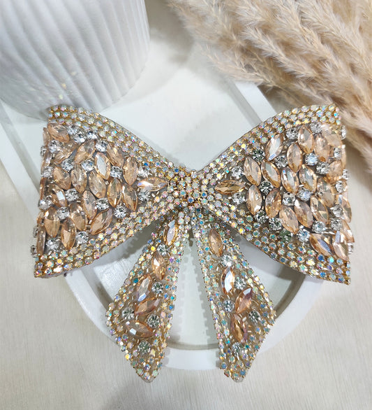 Golden Stone Bow Clip