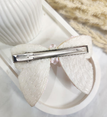 Double Layered Baby Pink Hair Bow Clip