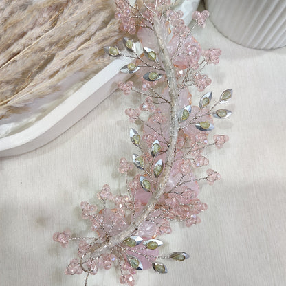 Pink Bloom Pearl Hair Vine