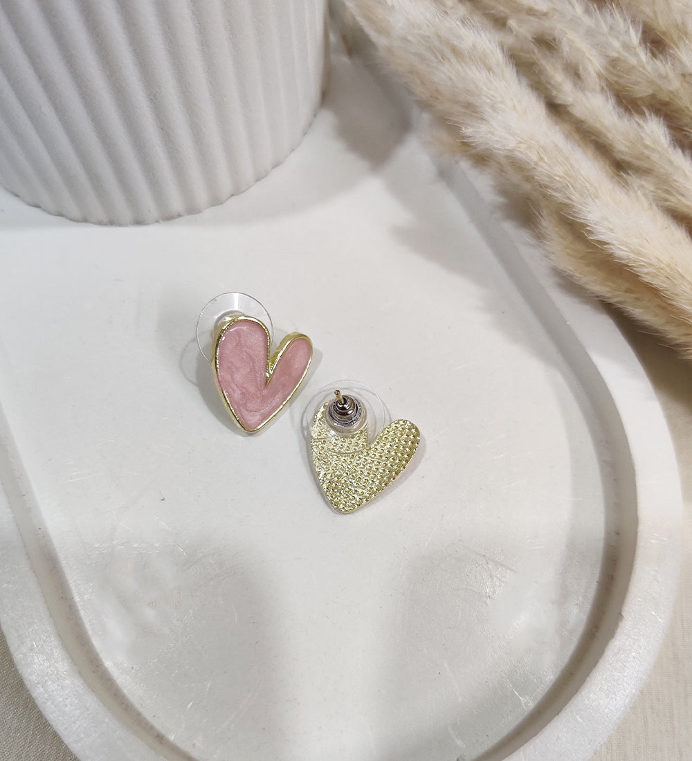 Pink Heart Earrings