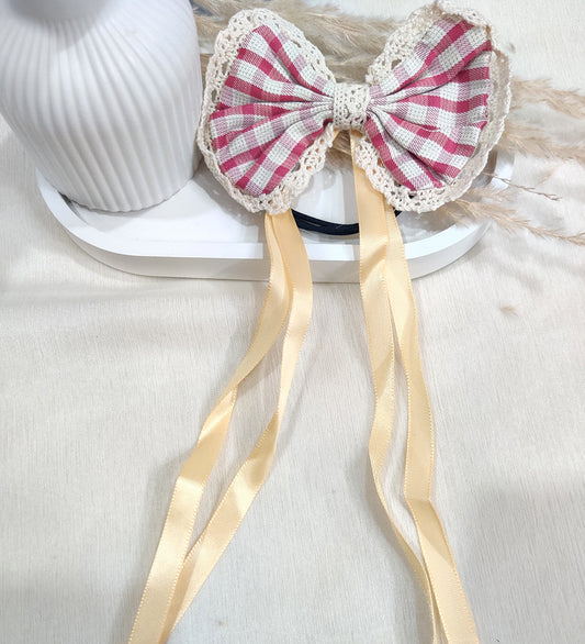 Red Bow and Ribbon Tassel Hair Ties