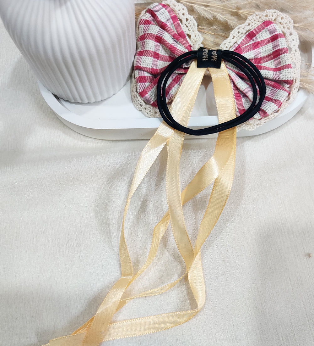 Red Bow and Ribbon Tassel Hair Ties