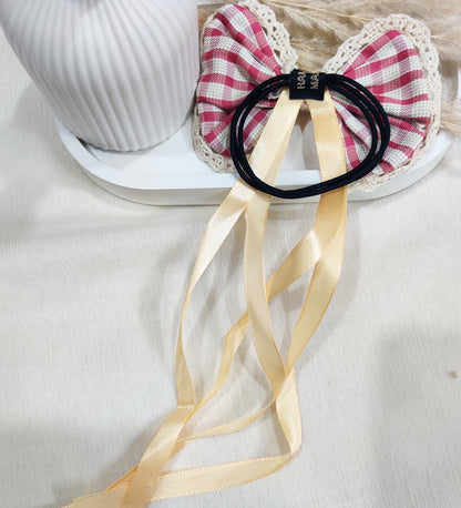 Red Bow and Ribbon Tassel Hair Ties