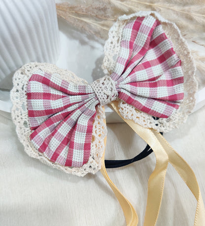 Red Bow and Ribbon Tassel Hair Ties