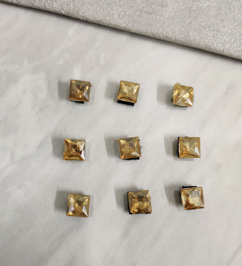 Golden Square Crystal Velcro Stud