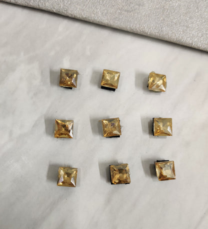 Golden Square Crystal Velcro Stud