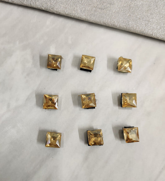 Golden Square Crystal Velcro Stud