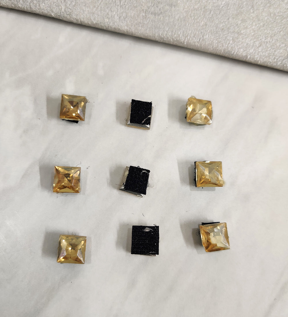 Golden Square Crystal Velcro Stud