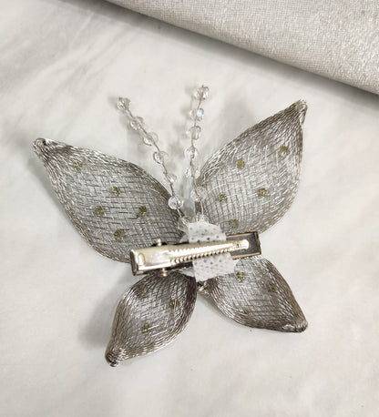 Silver Butterfly Hair Clip