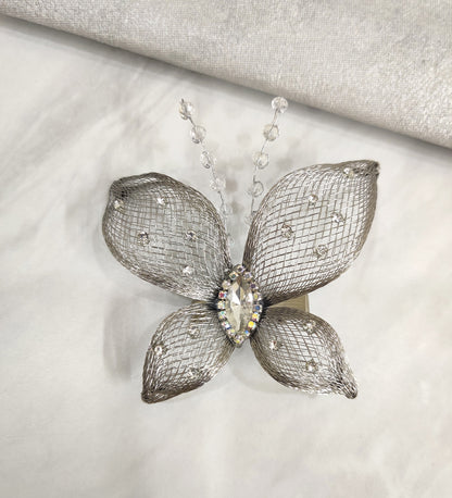 Silver Butterfly Hair Clip