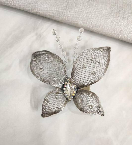 Silver Butterfly Hair Clip