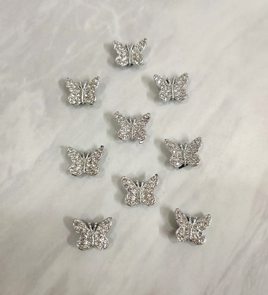 Silver Small Butterfly Velcro Stick-on