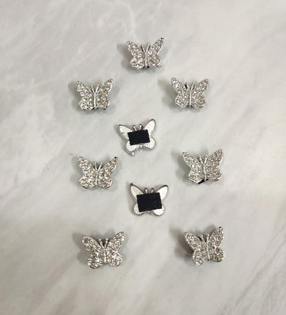 Silver Small Butterfly Velcro Stick-on