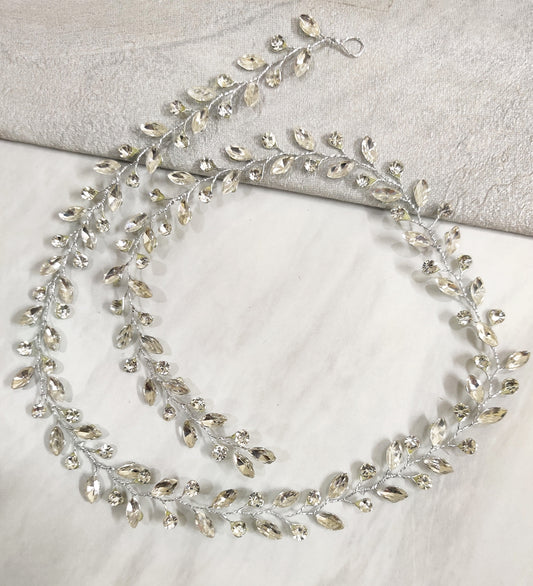 Silver Vein Braid Hair Tiara with Flexible Wire