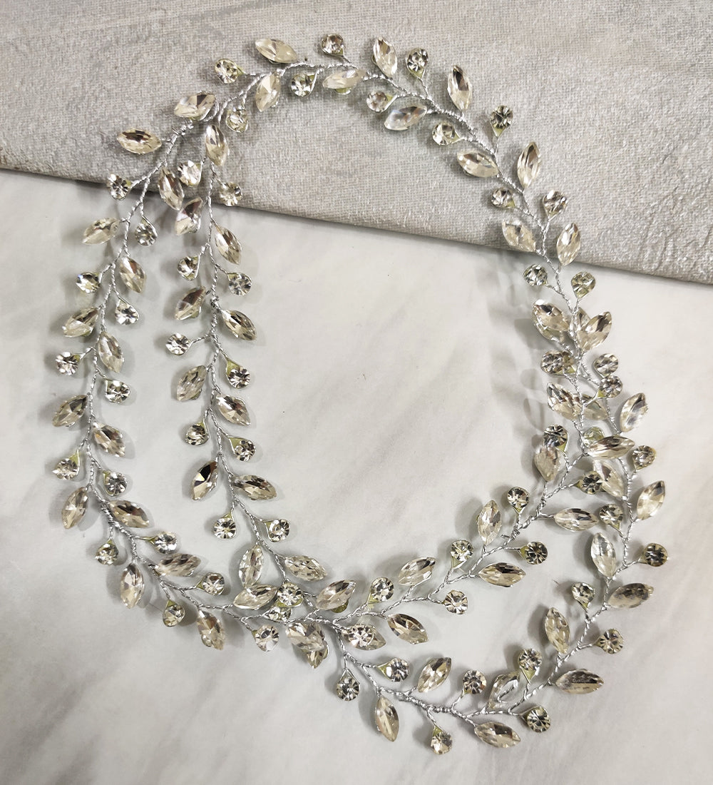Silver Vein Braid Hair Tiara with Flexible Wire