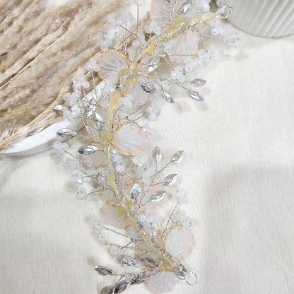 White Bloom Pearl Hair Vine