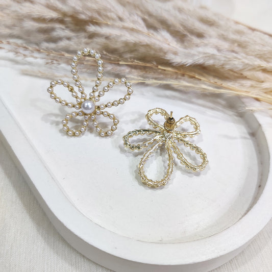 Pearl Floral Stud Earring