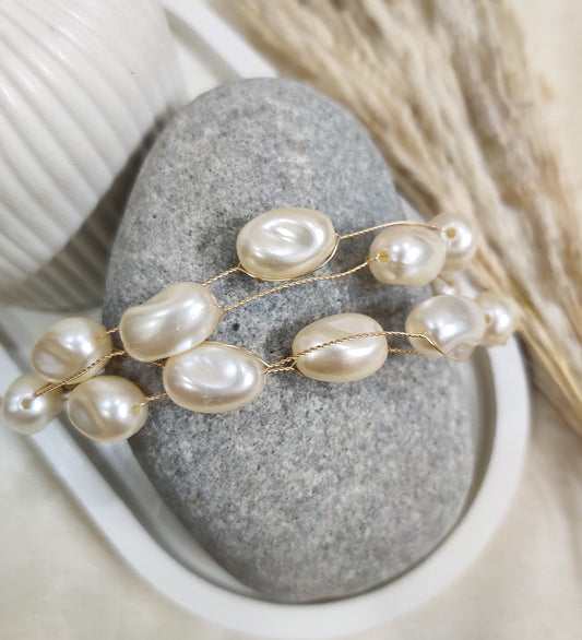 Gold-Plated Pearls Multistrand Bracelet