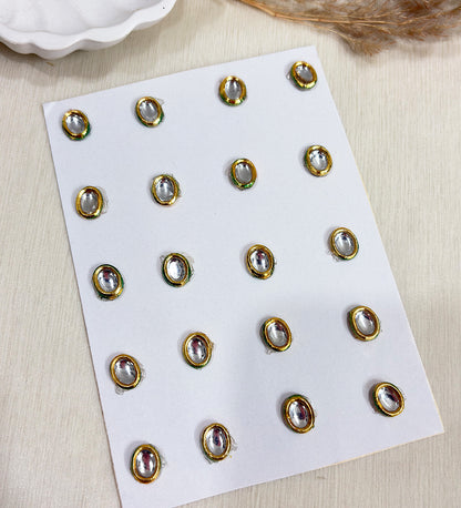 Oval Gold Mirror Hair Stickers