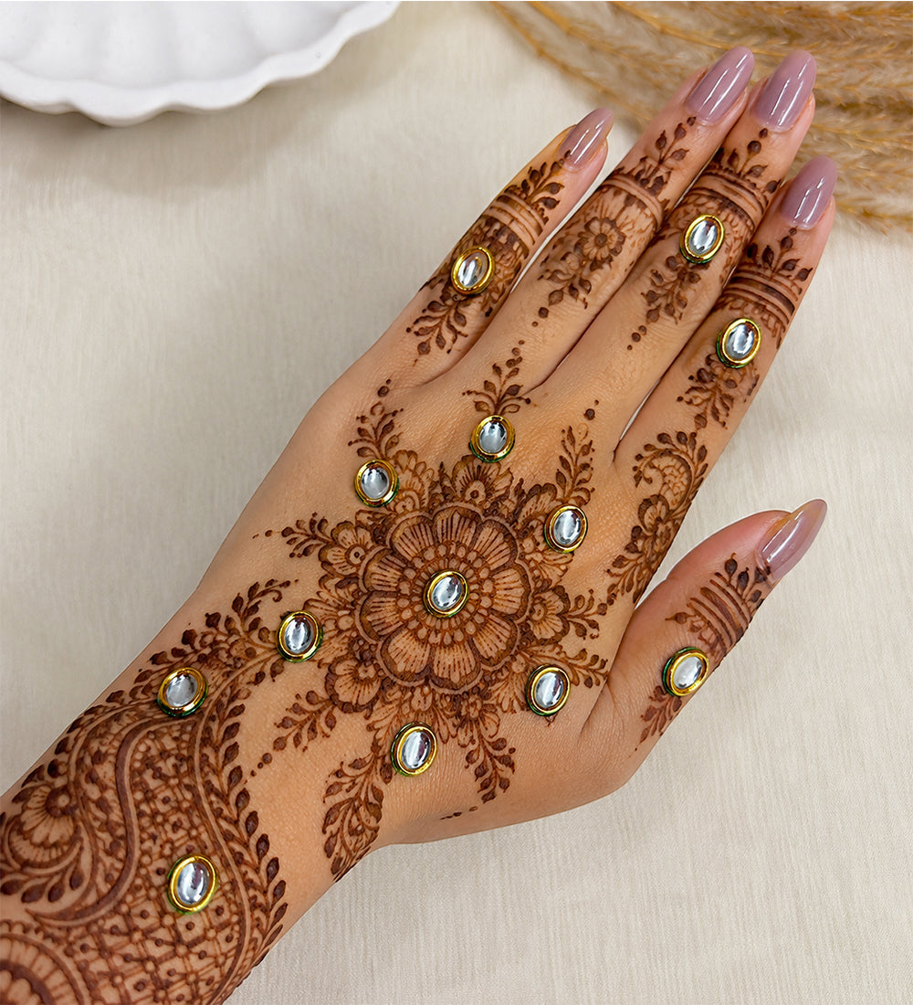Oval Gold Mirror Hair Stickers