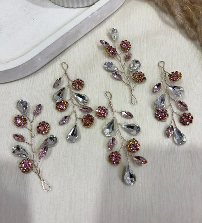 Crystal Floral Bridal Hair Pins