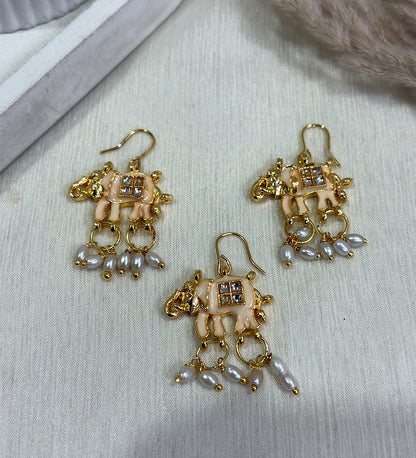 Pink Traditional Elephant with Pearls