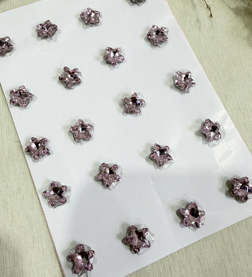 Crystal Pink Star Stickers
