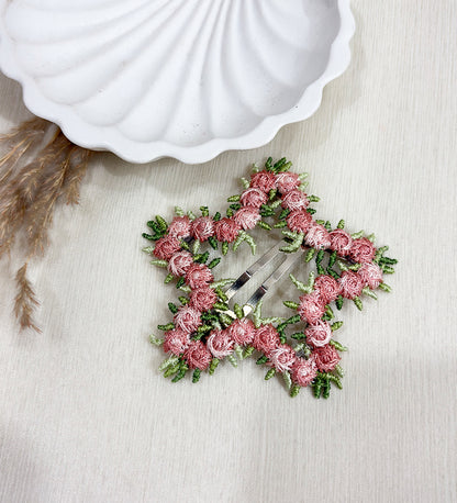 Handmade Floral Snap Hair Clip