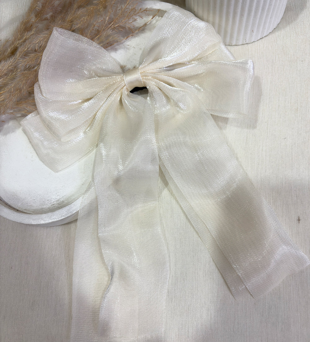 Organza Hair Bow with Long Ribbon