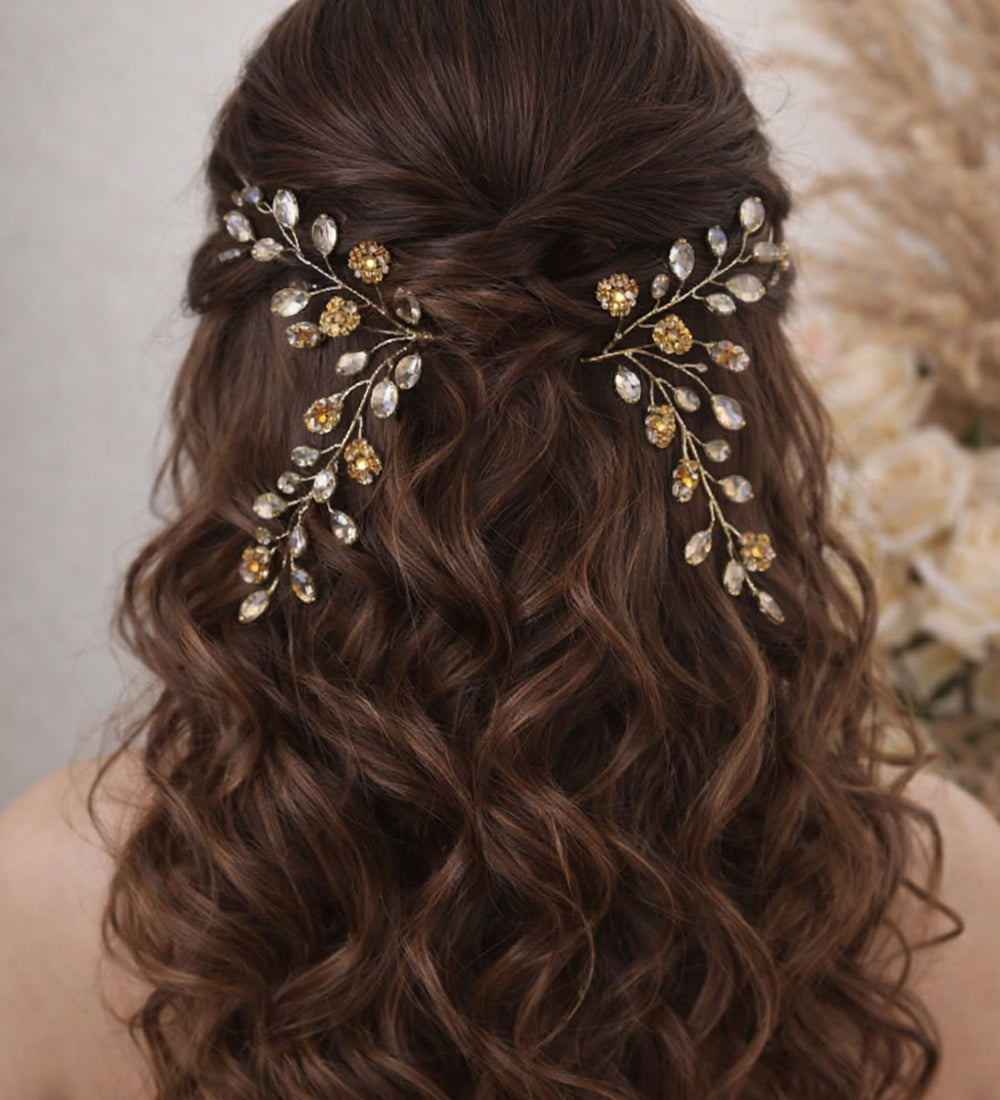 Crystal Floral Bridal Hair Pins